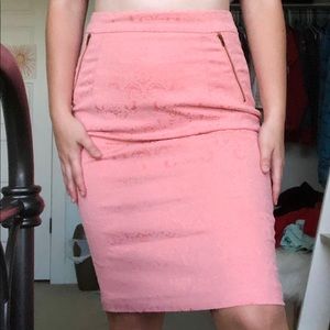 Pink pencil skirt